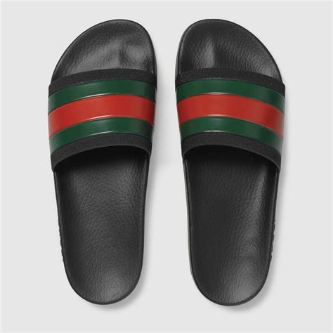 gucci slide sandals black rubber